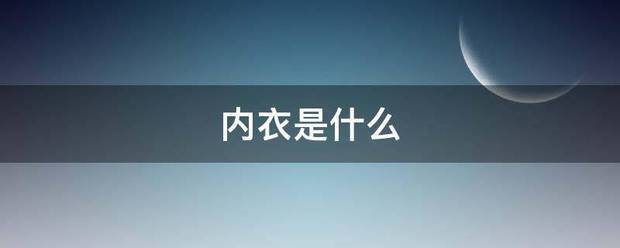 内衣是什么