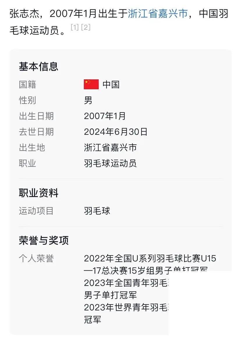 羽毛球运动员张志杰个人资料简介！今年岁数有多大？