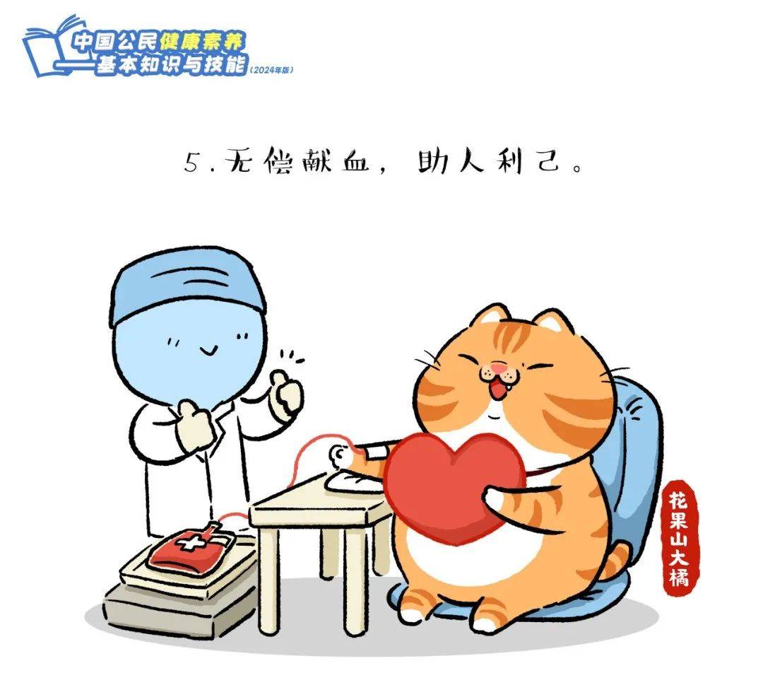 爱了！快跟上这只橘猫，2024版健康素养66条漫画版易学易记！