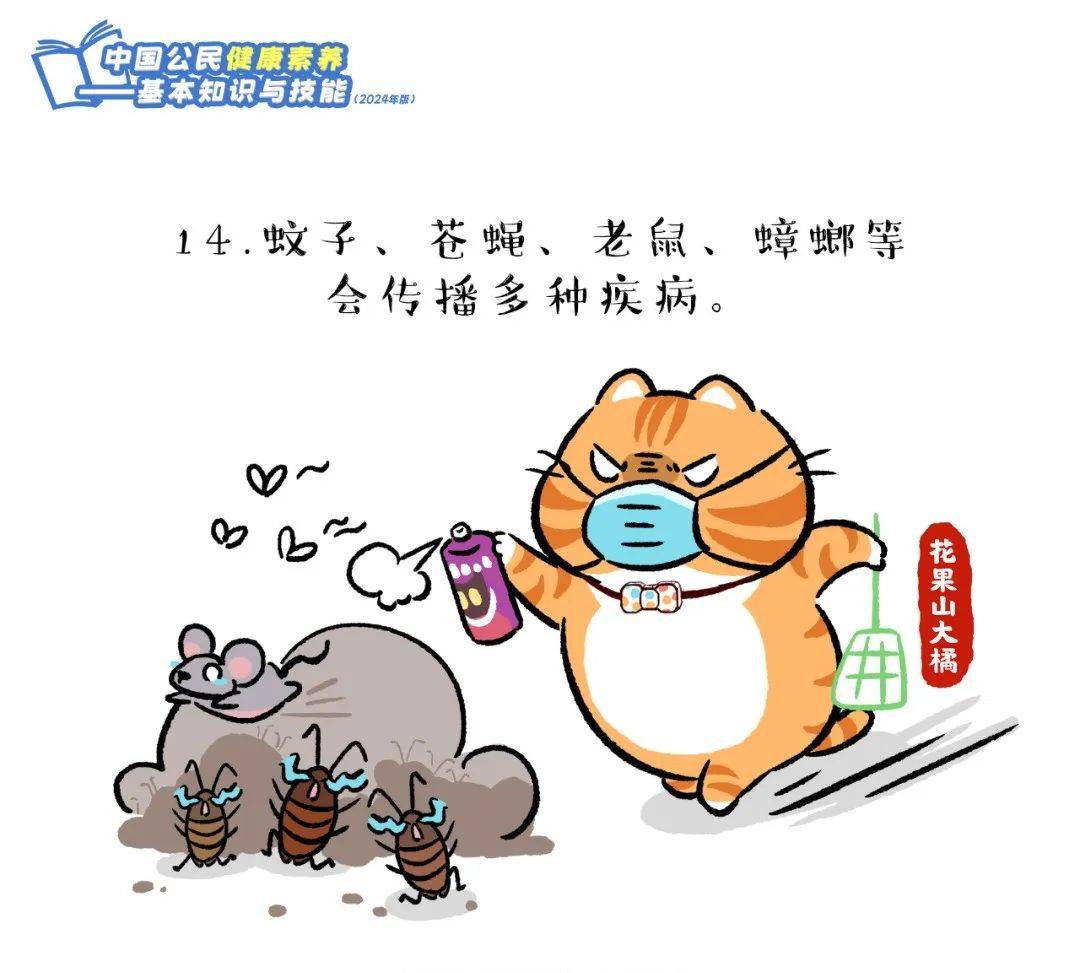 爱了！快跟上这只橘猫，2024版健康素养66条漫画版易学易记！