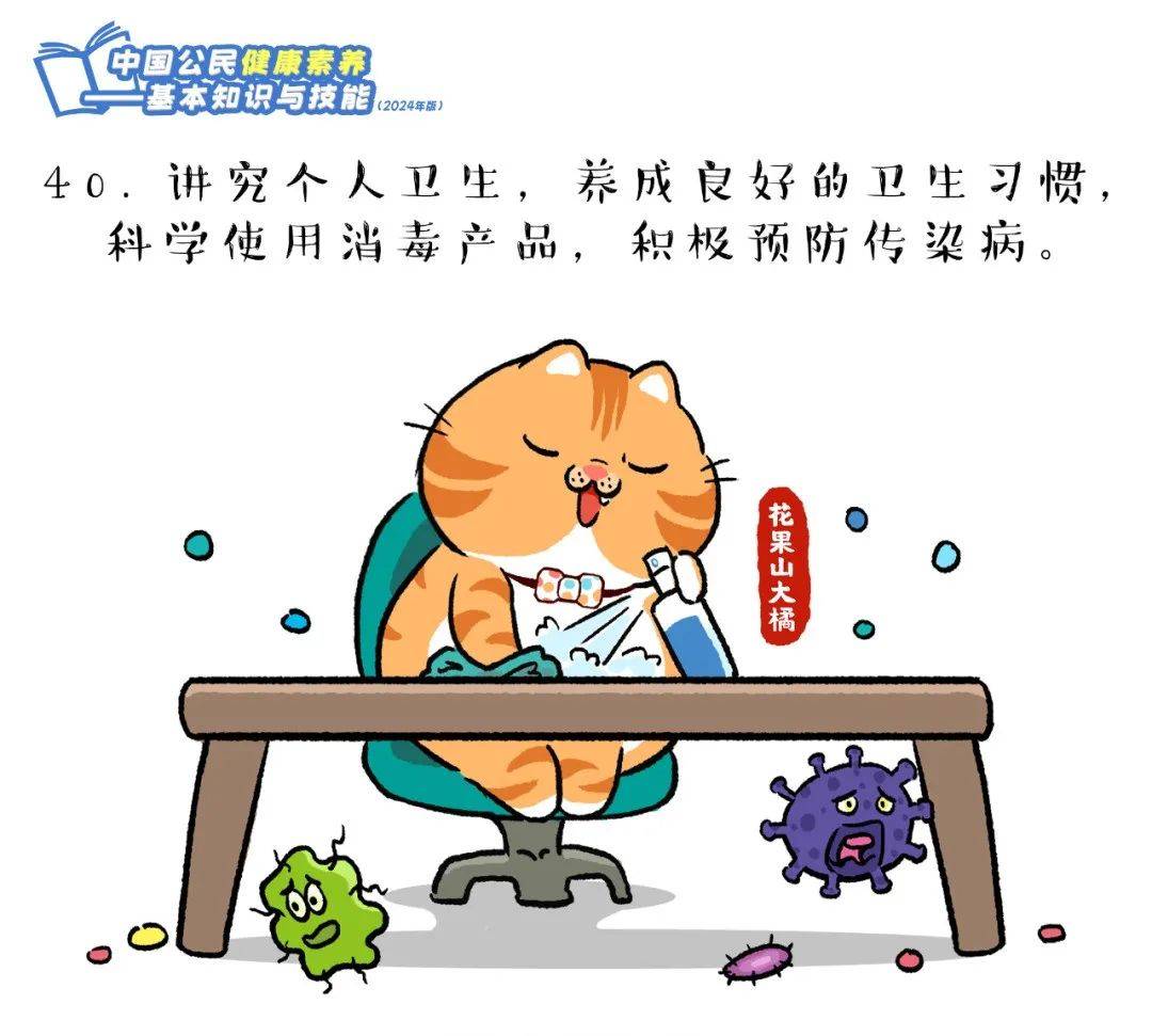 爱了！快跟上这只橘猫，2024版健康素养66条漫画版易学易记！