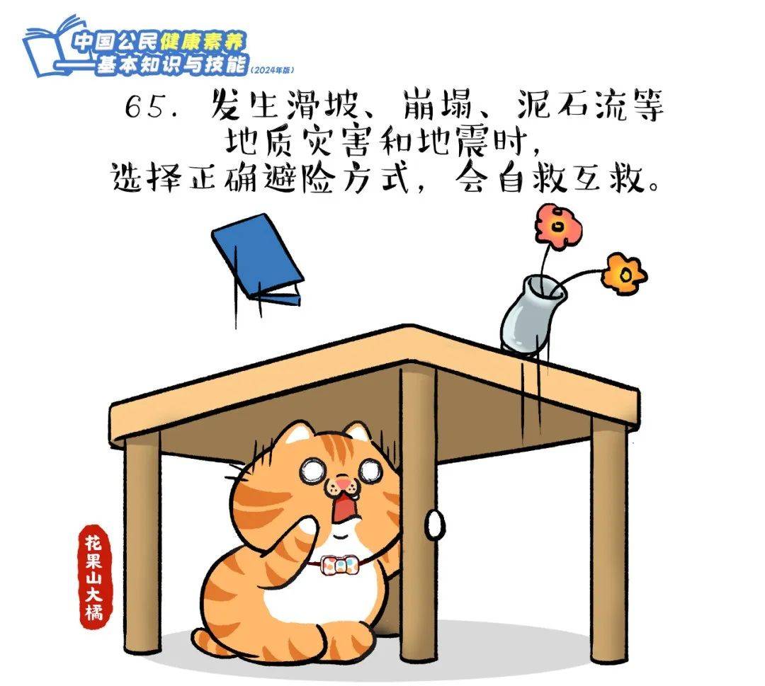 爱了！快跟上这只橘猫，2024版健康素养66条漫画版易学易记！